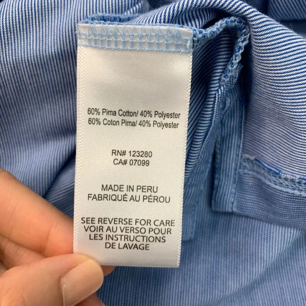 Travis Mathew Polo Shirt Mens M Medium Regatta Blue Pima Cotton Blend Golf